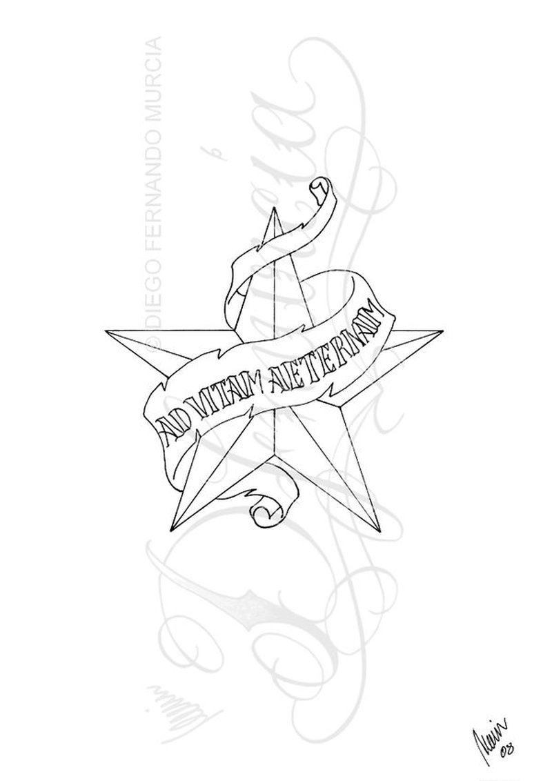 800x1132 Star Banner Tattoo Design
