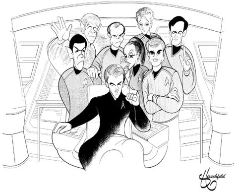 480x389 A New Hirschfeld Draws Star Trek's New Crew