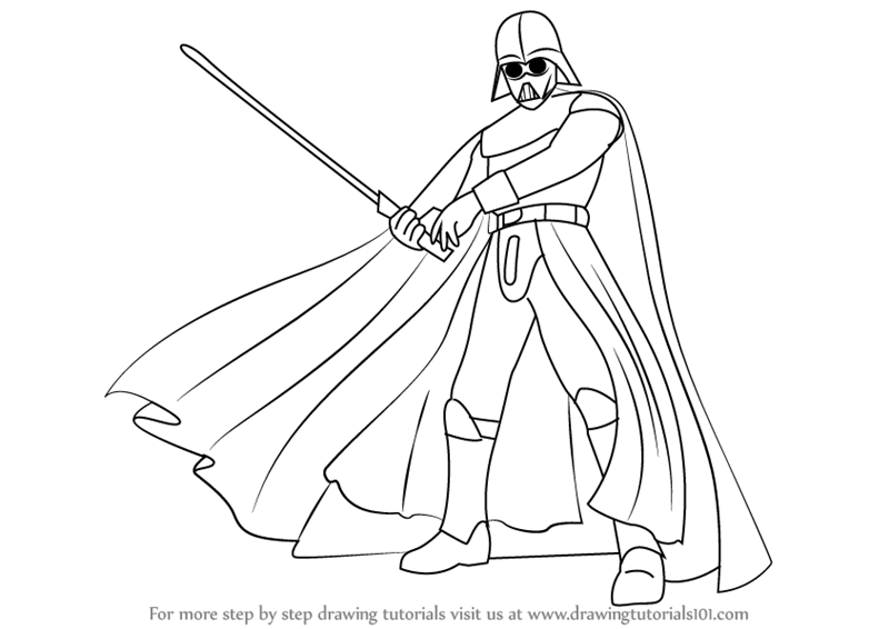 800x566 Learn How To Draw Darth Vader From Star Wars (Star Wars) Step By