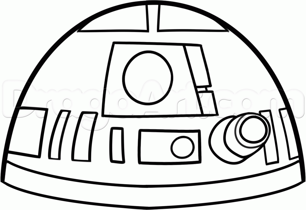 1020x701 How To Draw R2 D2 Easy Step 6 Art R2 D2, Easy And Star
