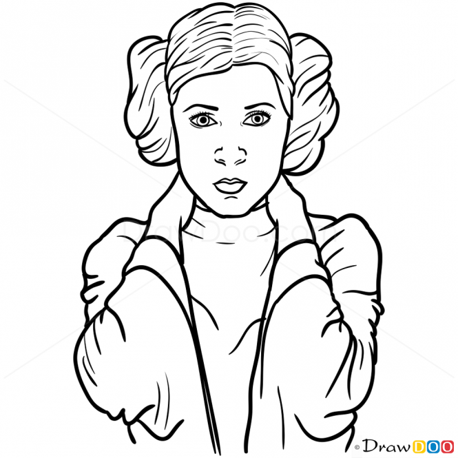 665x665 How To Draw Princess Leia, Star Wars