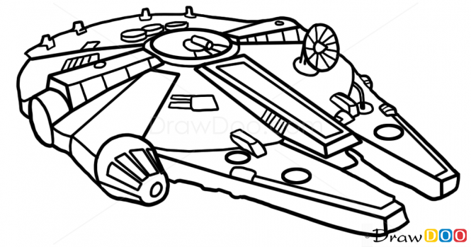 665x349 Millennium Falcon Drawing