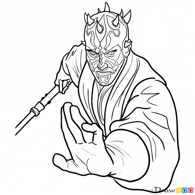 665x665 How To Draw Darth Maul, Star Wars