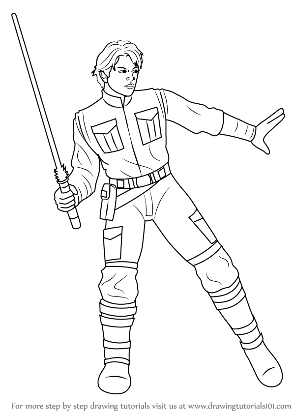 598x844 Learn How To Draw Jacen Solo From Star Wars (Star Wars) Step By
