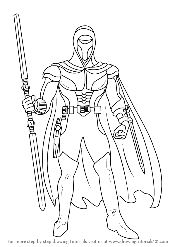 598x845 Learn How To Draw Kir Kanos From Star Wars (Star Wars) Step By