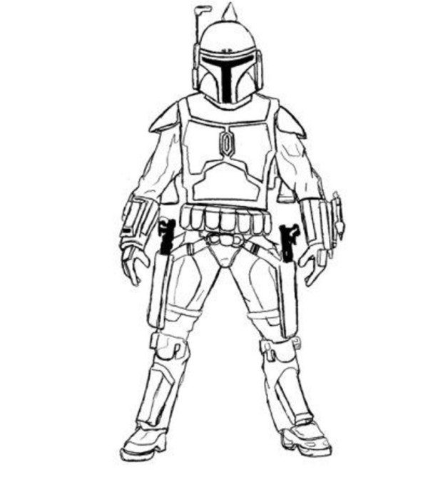 600x676 Easy Boba Fett Star Wars Coloring Pages