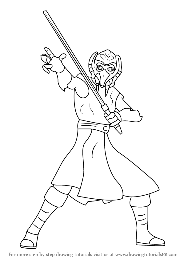 598x844 Learn How To Draw Plo Koon From Star Wars (Star Wars) Step By Step