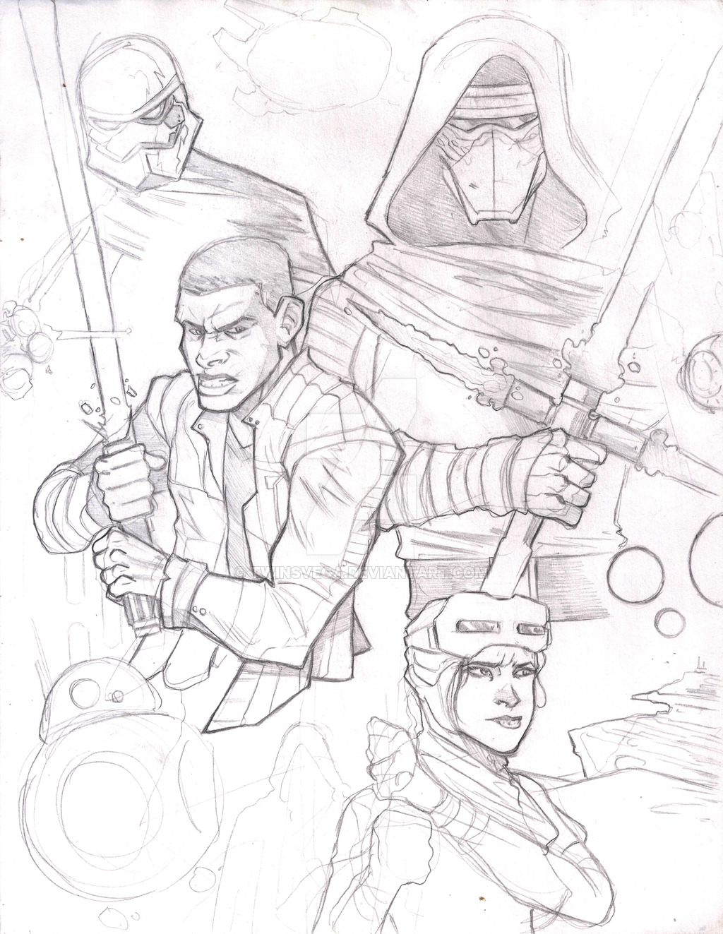 1024x1323 Star Wars The Force Awakens By Twinsvega