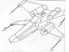 221x168 Star Wars X Wing Line Drawing By Oldmanrupee