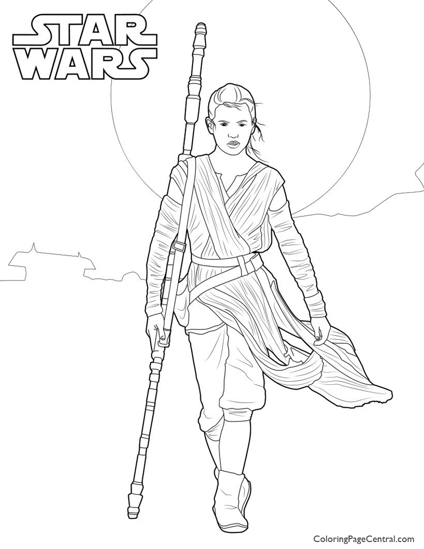 850x1100 Star Wars Rey 01 Coloring Page Coloring Page Central