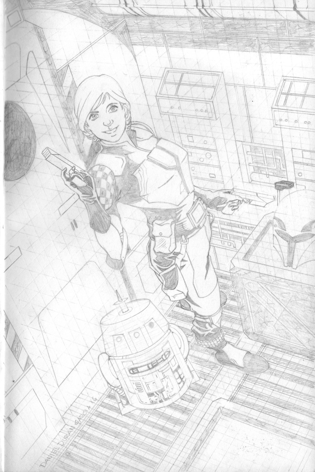 1024x1533 Star Wars Sabine Wren And Chopper Pencils By Dandg