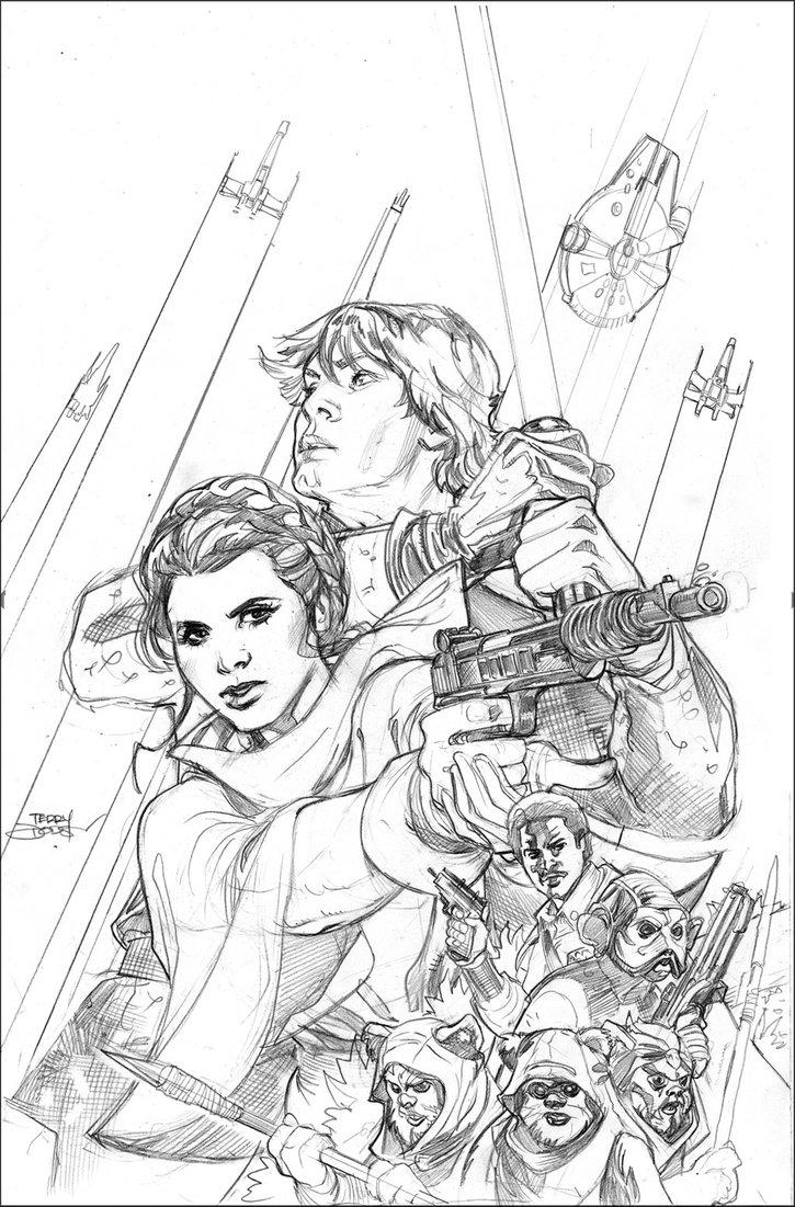725x1101 Star Wars Shattered Empire 1 Variant Cover Pencil By Terrydodson