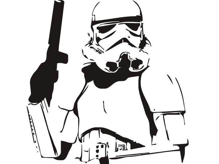 700x525 Stormtrooper Stencil Artwork Star Wars Bw Huge Giant Wall Print