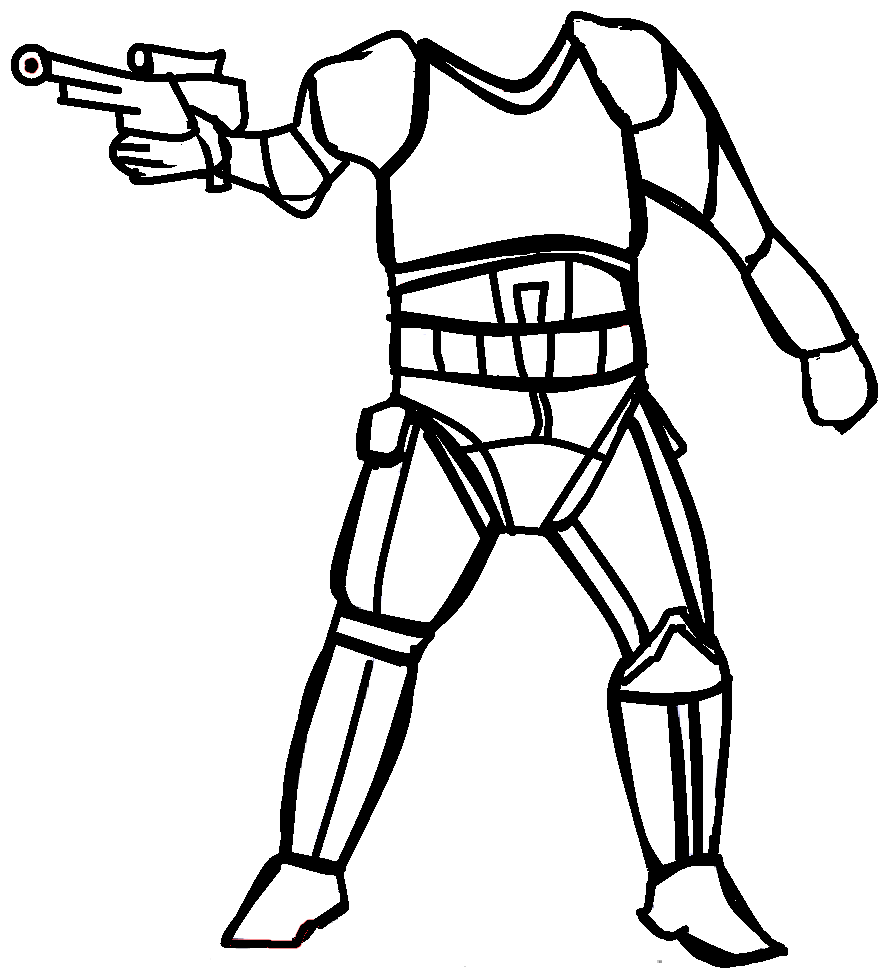895x979 How To Draw A Storm Trooper Digital Animation For Kids
