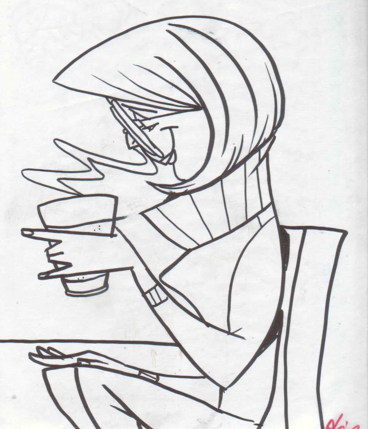 1239x1442 Subwaysurfer Blogggg Caricature Of Woman Drinking Coffee