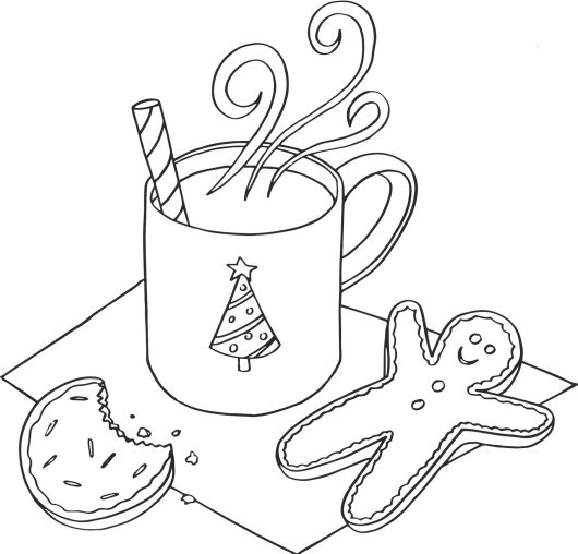530x508 Simplified Hot Chocolate Coloring Page Cocoa Of Christmas
