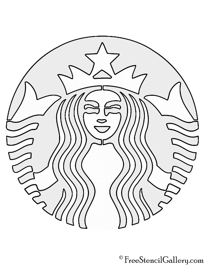 850x1100 Starbucks Logo Stencil Crafts Starbucks Logo