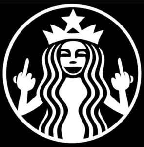 295x300 Car Decal Sticker Starbucks Middle Fingers Ebay