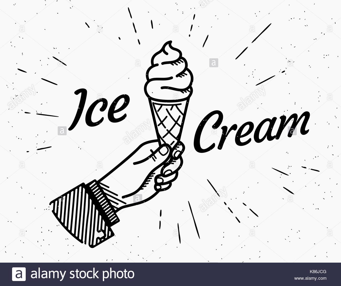 1300x1089 Ice Cream Retro Delicious Symbol Icon With Hipster Starburst