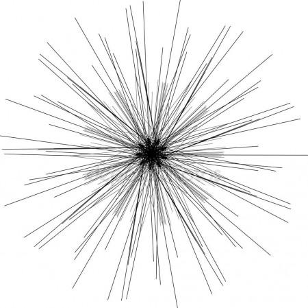 450x449 Sunburst, Starburst Shape Black On White. Design Element