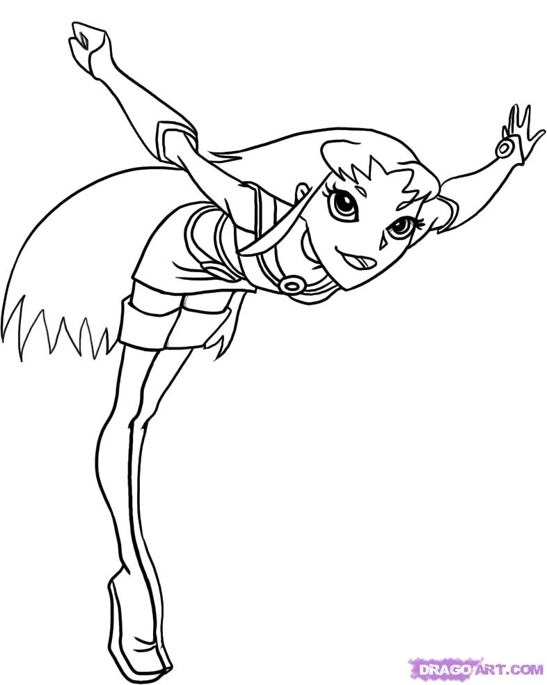 786x984 Starfire From Teen Titans Go Coloring Pages Cartoon Coloring