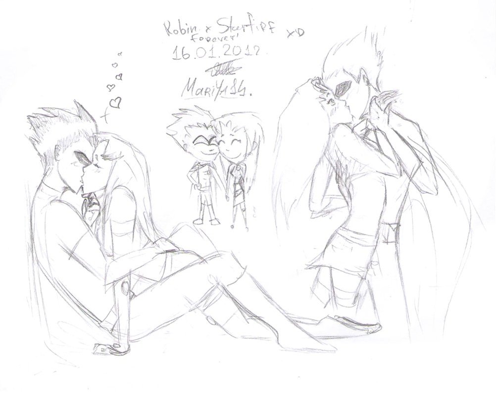 1002x797 Starfire And Robin. By Mariya14