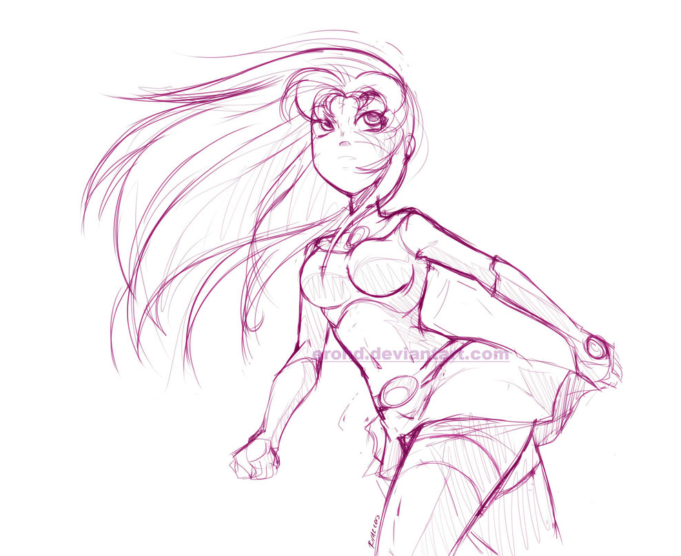 988x808 Starfire Sketch By Erohd