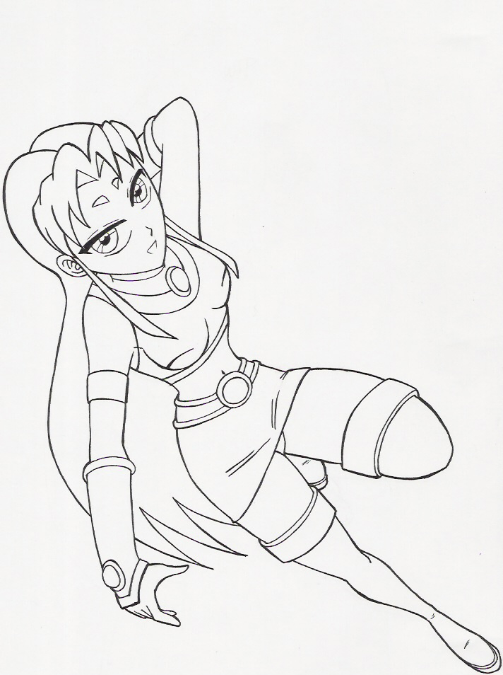 712x954 Teen Titans Starfire Drawing