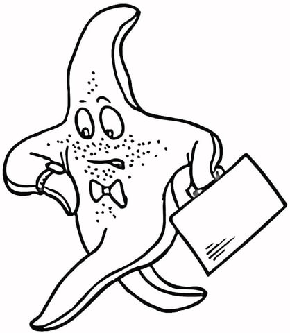 418x480 Starfish Is Late For Work Coloring Page Free Printable Coloring