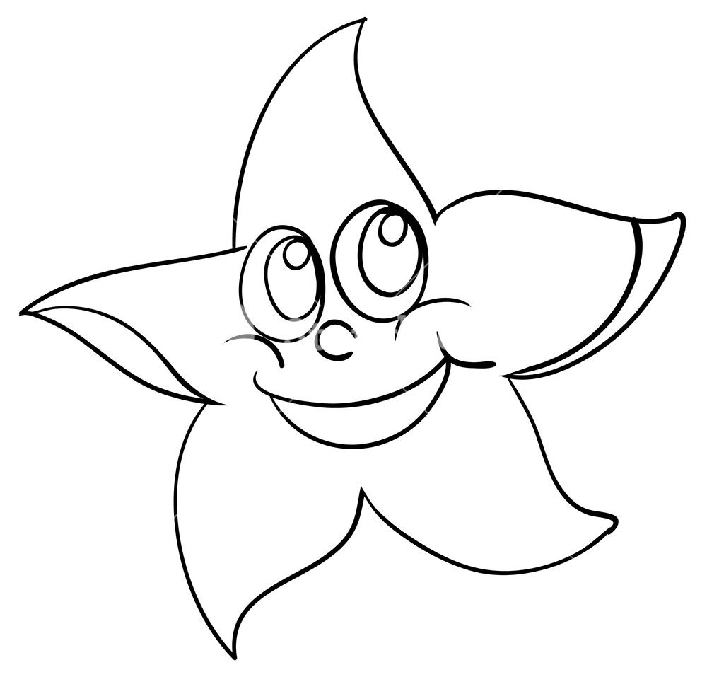 1000x957 Illustration Of A Starfish Outline Royalty Free Stock Image