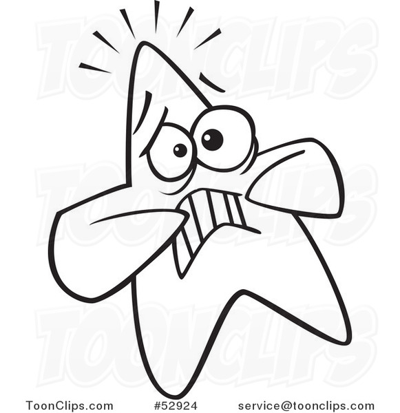 581x600 Cartoon Outlined Scared Starfish
