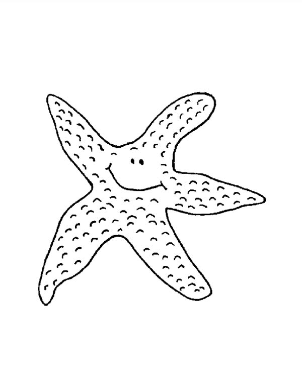 600x776 Happy Starfish Smiling Cartoon Free Coloring Page