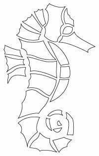 200x314 Seahorse Pattern Stained Glass Nautical Seahorses