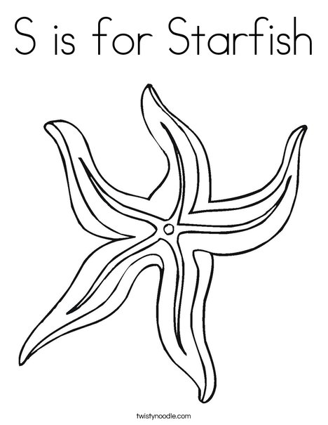 468x605 S Is For Starfish Coloring Page
