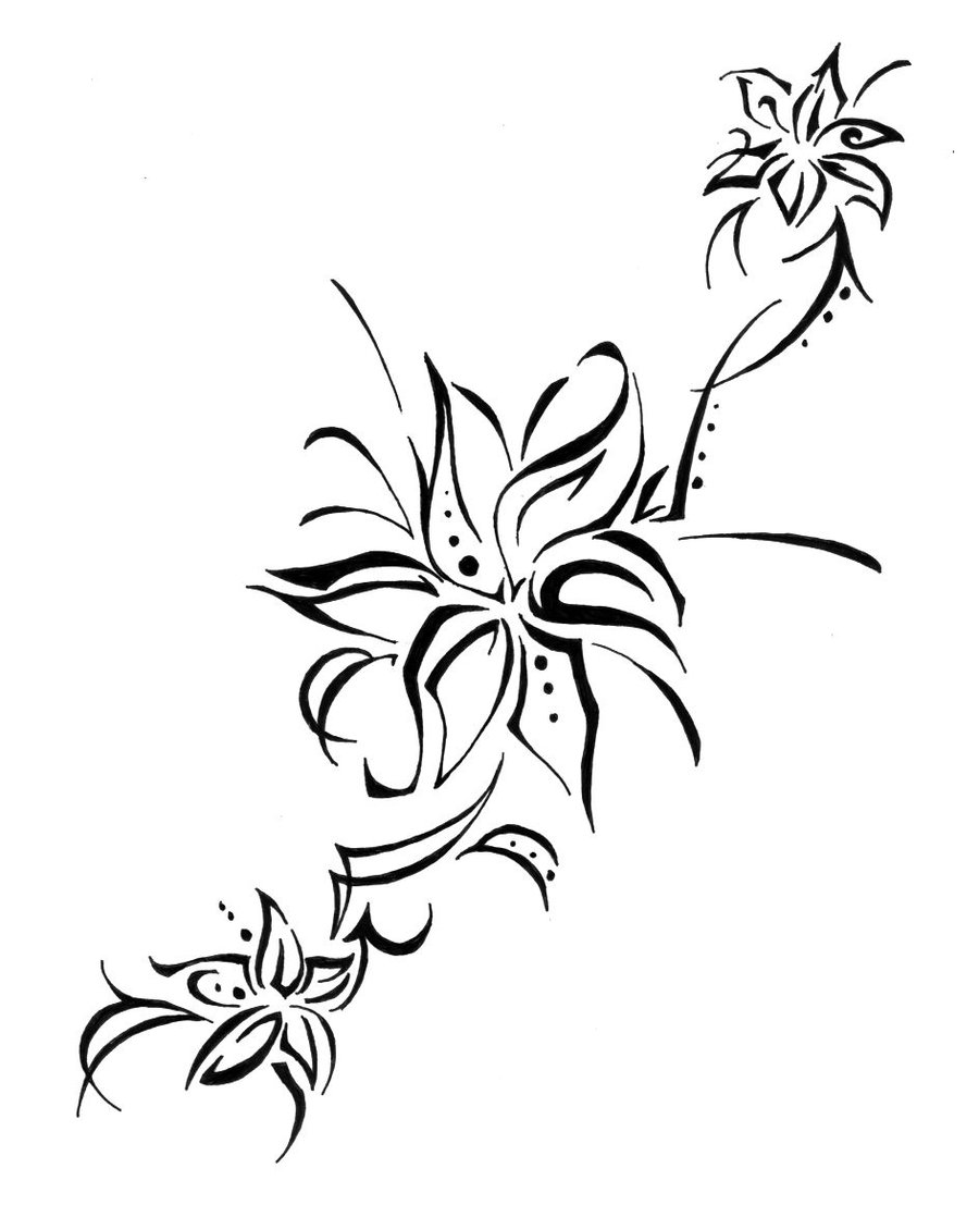 900x1107 Lily Flower Tattoo Drawing