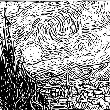 360x360 Starry Night Line Drawing Van Gogh Unisex T Shirt By Abbyammeyer