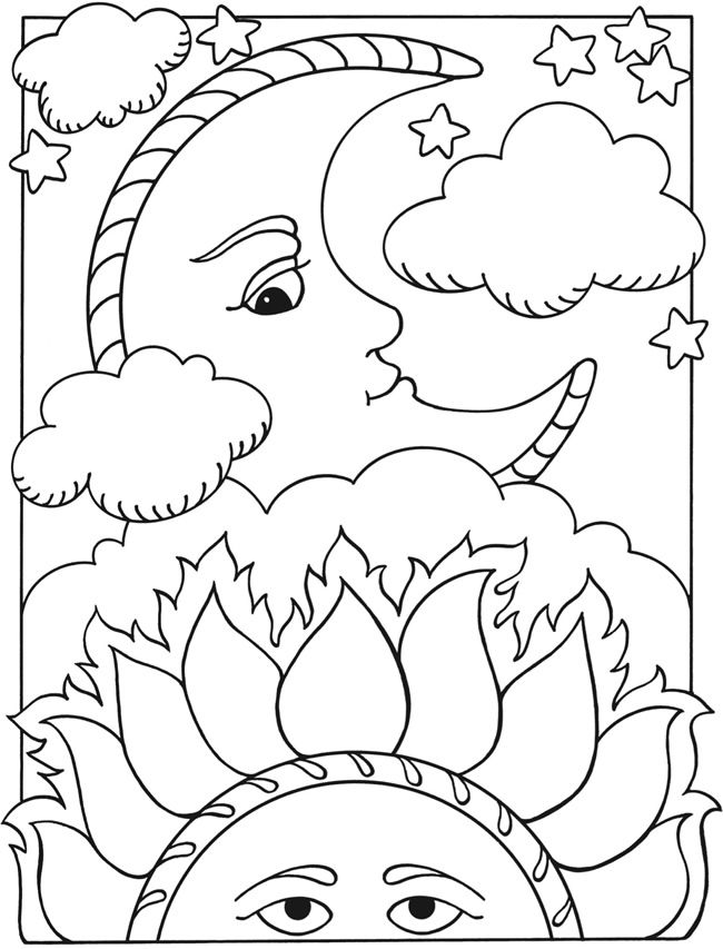 650x853 Sun And Moon Coloring Pages 161 Best Sun Moon And Stars Coloring