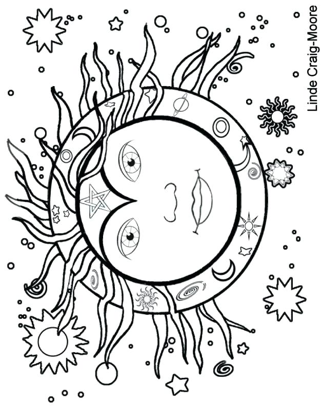 628x792 Good Sun And Moon Coloring Pages Fee Drawing G Page Stars Sheets