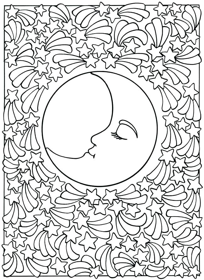 650x892 Moon Coloring Sheets Stars In The Sky Coloring Page Moon And Stars
