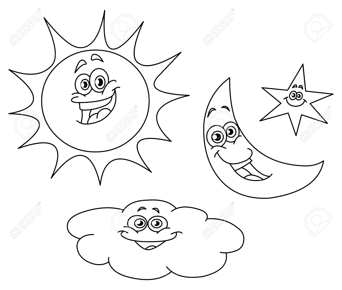 1300x1100 Drawn Lunar Moon Star