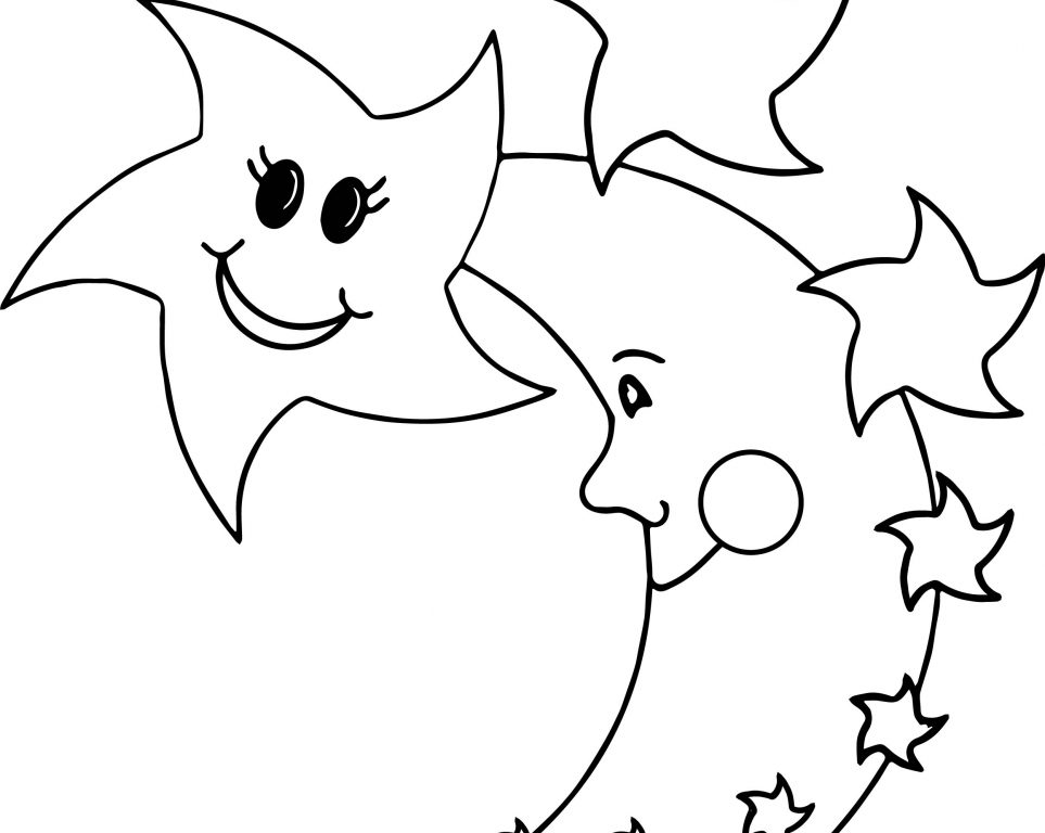 963x768 Moon Coloring Page Free Stars And Pages Printable Kids Mandala