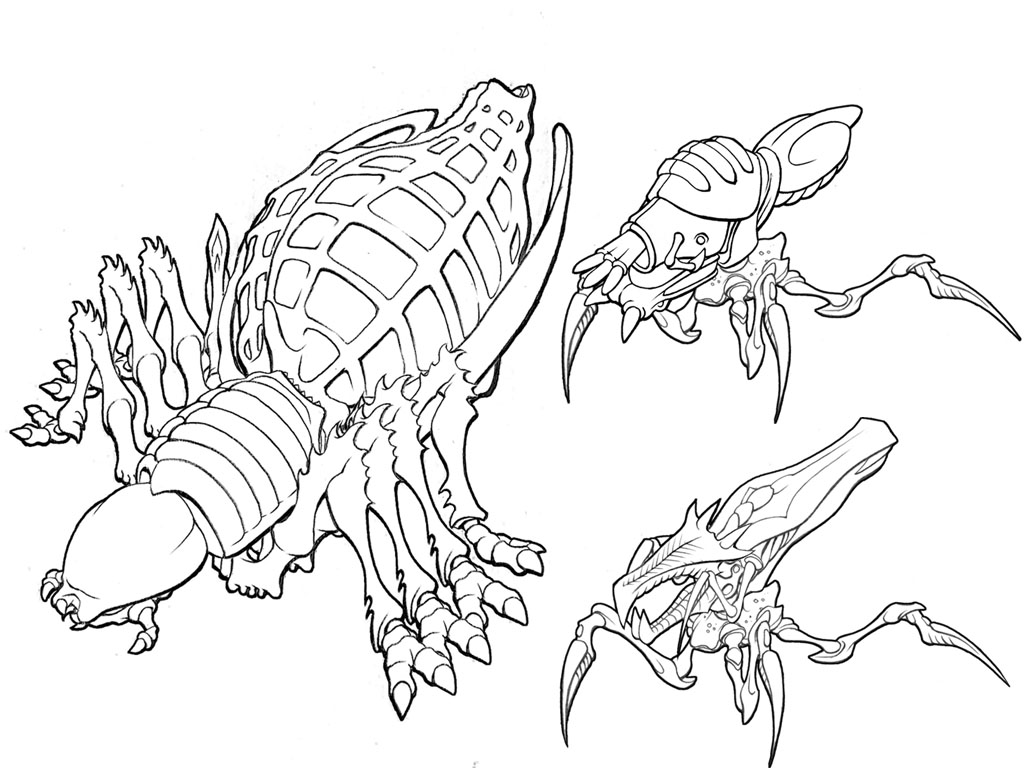 1024x768 Starship Trooper Bugs By Lohzat