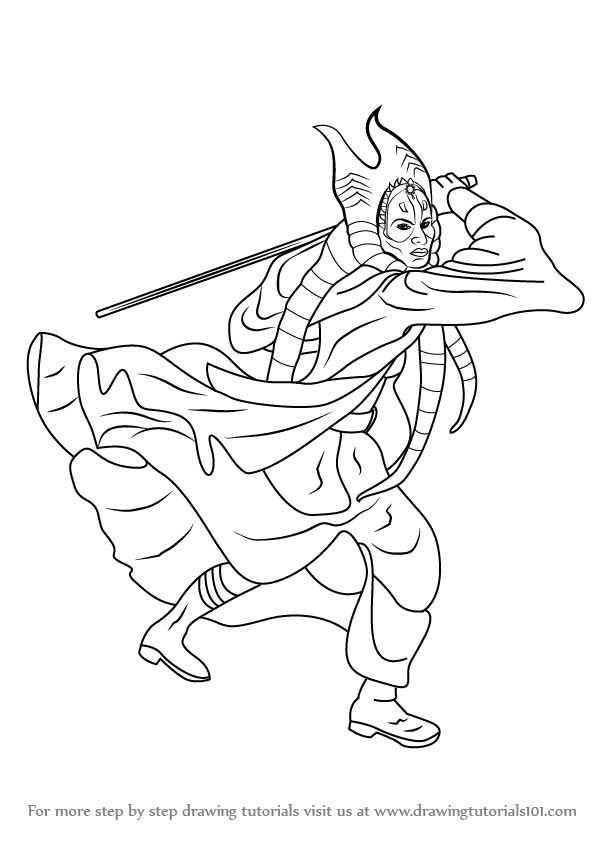 598x844 Learn How To Draw Shaak Ti From Star Wars (Star Wars) Step By Step