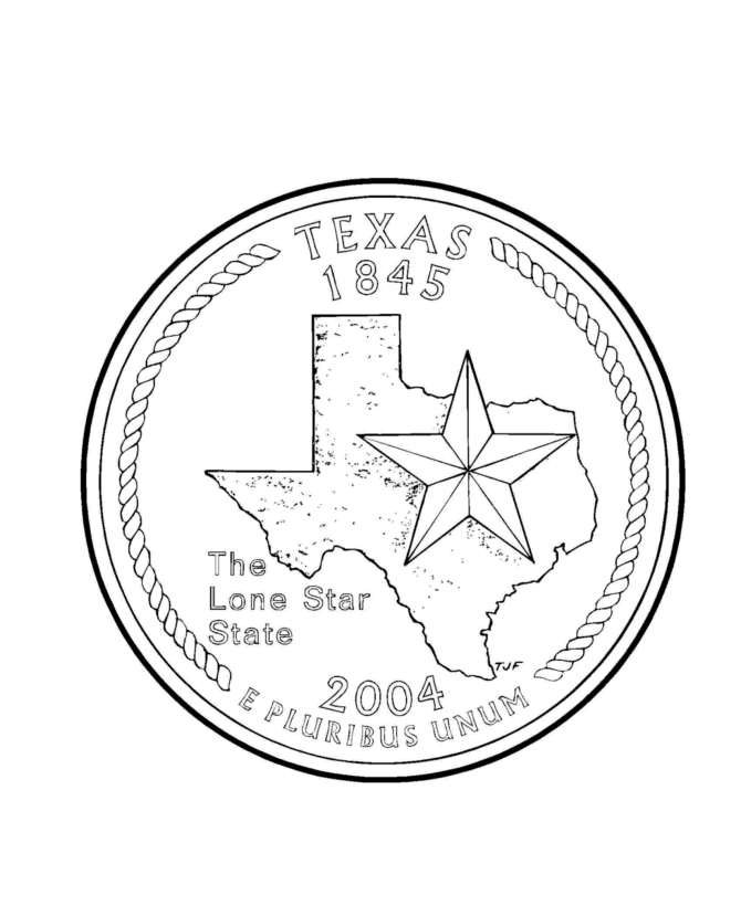 670x820 Usa Printables Texas State Quarter