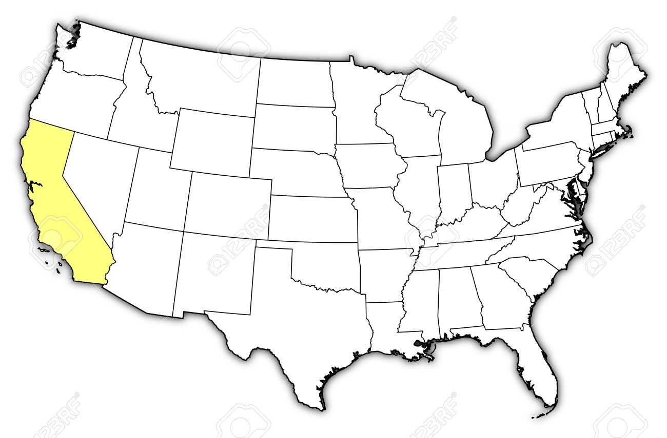 1300x855 Political Map Of United States With The Several States Where