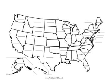 364x281 Sketch Drawing Us With States Map