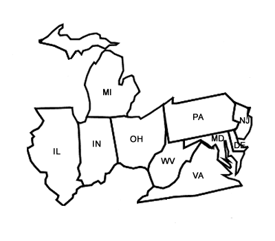 400x350 States In Mid Atlantice Region