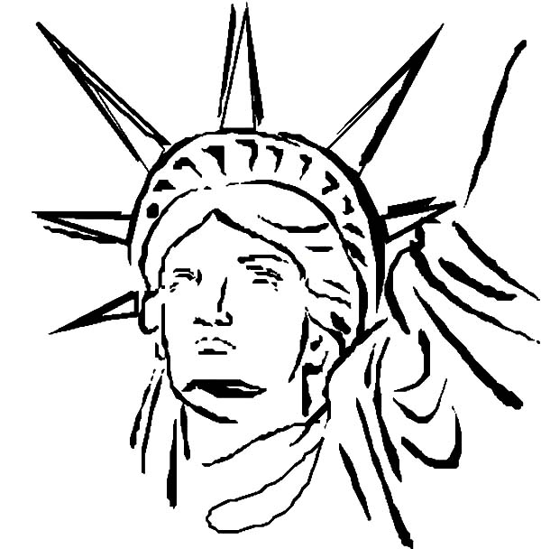 600x608 Statue Of Liberty Head Coloring Page