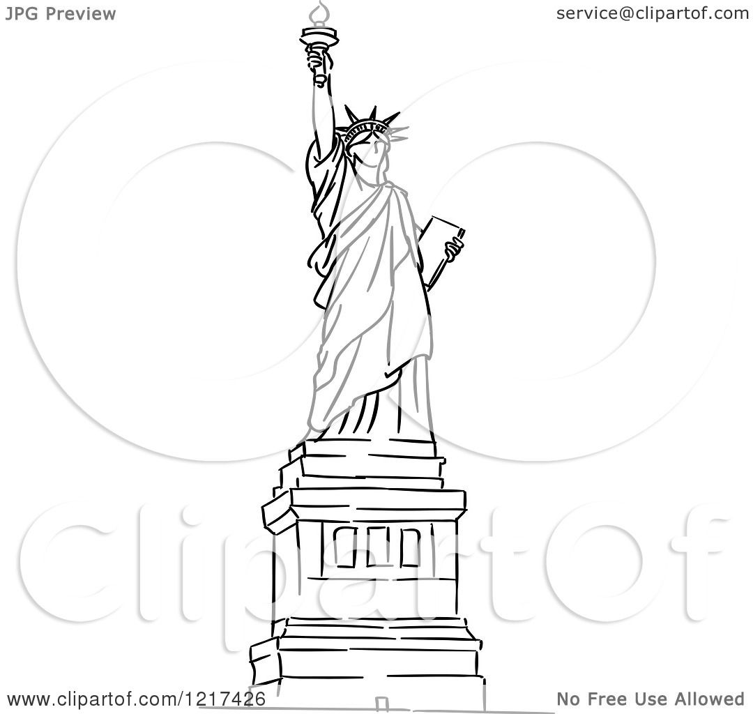 1080x1024 Statue Of Liberty Clipart Sketch