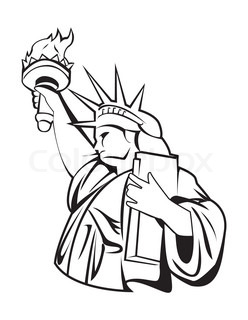 248x320 Statue Of Liberty Crown Cartoon Icon On A White Background Stock